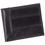  Men's Solid Genuine Leather Bi-Fold Wallet with RFID Security